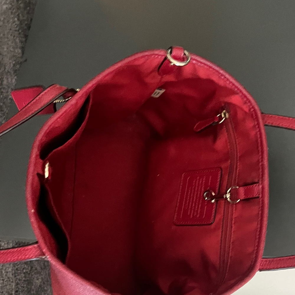 Coach Cherry Red Tote Bag - Picture 4 of 8